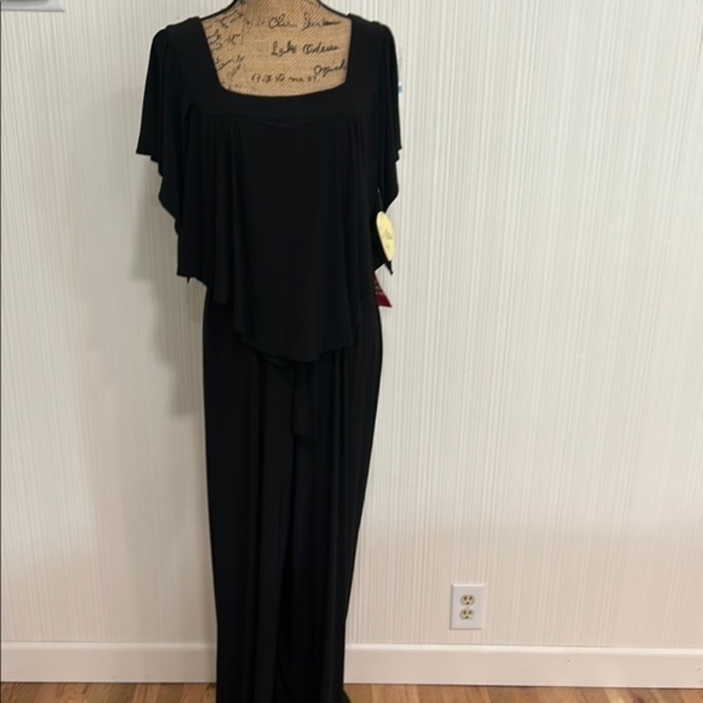 Emma & Michele Black Flutter Sleeve Jumpsuit